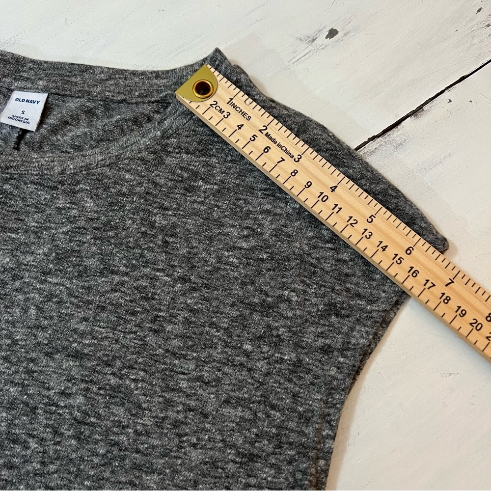 Old Navy Linen Knit T-Shirt Short Sleeved Dress Light Grey Heather Small - Picture 8 of 11